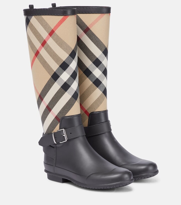 Burberry House Check rubber rain boots - ShopStyle