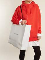 Thumbnail for your product : Balenciaga Shopping Tote East West L - Womens - White Black