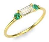 Thumbnail for your product : Ila White Sapphire & Emerald 14K Yellow Gold Ring