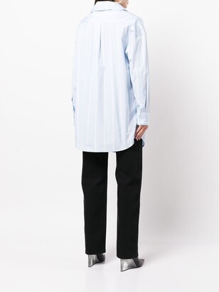 Alexander Wang Crystal-Embellished Striped Cotton Shirt