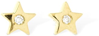 AG Jeans 18kt Gold & Diamond Star Earrings