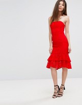 Thumbnail for your product : Love Triangle Bandeau Midi Dress with Double Frill