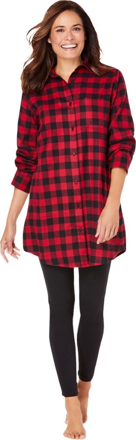 Dreams & Co. Women's Plus Size Plaid Pj Set