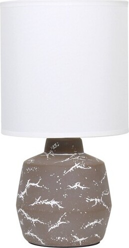 Simple Designs SimpleDesignsChicGlowMarbleInspiredCeramicTableLampTaupe