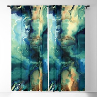 Society6 Marbled Ocean Abstract, Navy, Blue, Teal, Green Blackout Curtains  - ShopStyle Panels