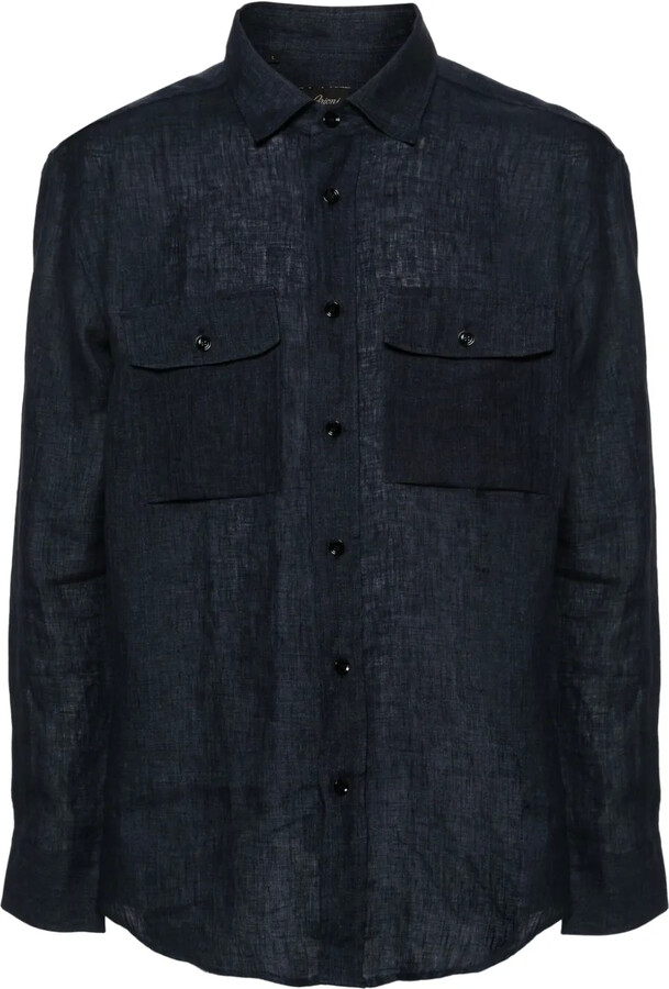 Brioni Button-Up Linen Shirt