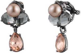 Carolee Queen of Gems Cluster Clip-On Drop Earrings