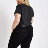 Thumbnail for your product : River Island Womens Plus black scoop neck T-shirt