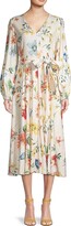 Thumbnail for your product : Tahari Floral-Print Belted Linen-Blend Dress