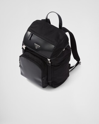 【PRADA】RE-NYLON AND BRUSHED LEATHER BACKPACK Prada - Medium Re-Nylon & Brushed Leather Backpack