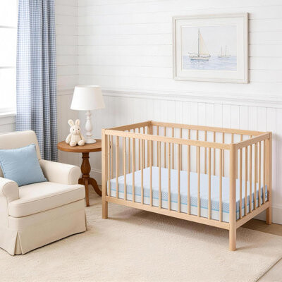 6" Dual Sided Crib & Toddler Mattress (Firm & Plush) - Gel Memory Foam, Breathable & Removable Cover - CertiPUR-US Certified (Blue & White)