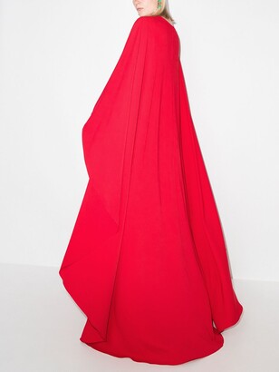 Carolina Herrera Cascading Cape-Style Gown