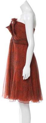 Carolina Herrera Silk Abstract Dress