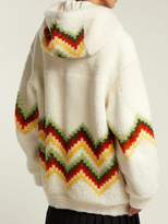 Thumbnail for your product : Burberry Hooded Zigzag Shearling Jacket - Womens - Cream