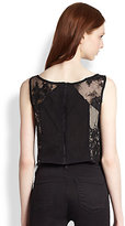 Thumbnail for your product : Alice + Olivia Sleeveless Cropped Lace Top