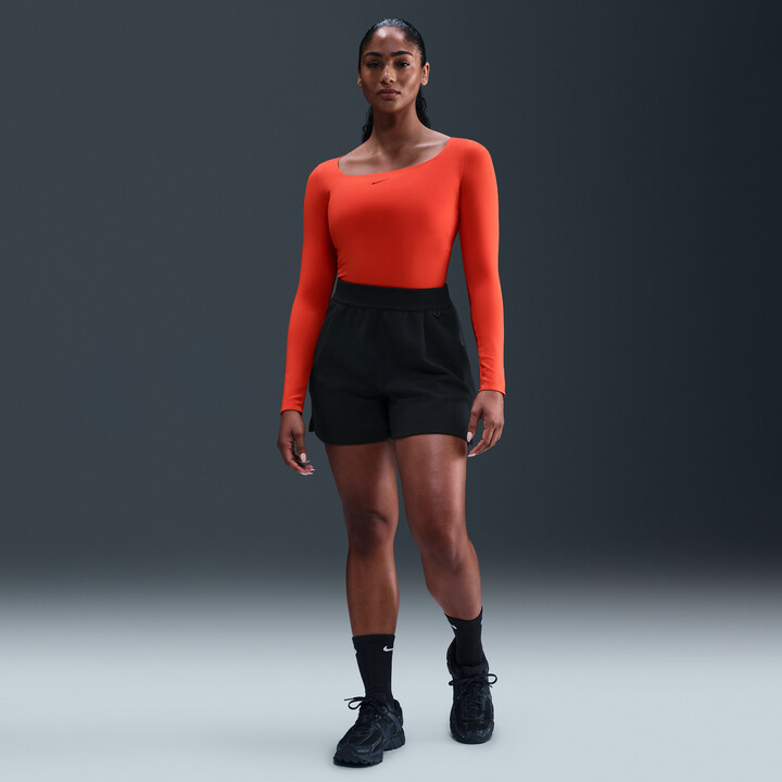 Nike Women's Form Long-Sleeve Bodysuit in Red | HQ8296-633