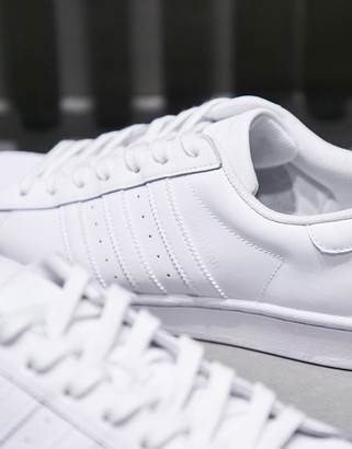 adidas Superstar trainers in triple white - ShopStyle