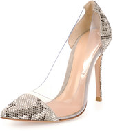 Thumbnail for your product : Gianvito Rossi Clear/Snake-Print Pump, Dust
