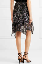 Thumbnail for your product : Isabel Marant Myles Floral-print Fil Coupé Silk-blend Georgette Skirt - Midnight blue