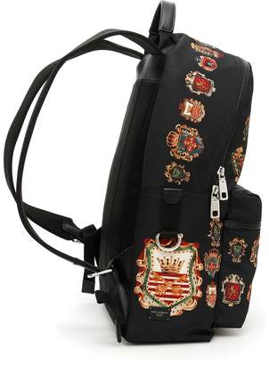 Dolce & Gabbana Badge Print Nylon Backpack
