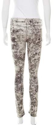 Mother Printed Mid-Rise Jeans
