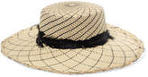 Thumbnail for your product : Sensi Feather-trimmed Toquilla Straw Hat