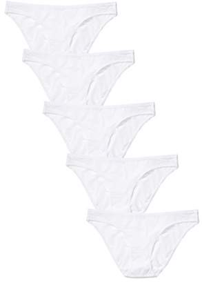 Iris & Lilly Women's Bikini Brief in Soft No VPL, Pack of 5, White (Bright White 11-0601tcx), (Manufacturer size: X-Large)