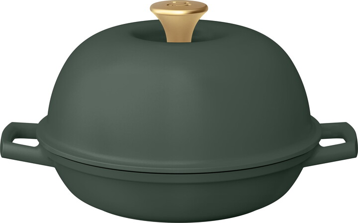 Beautiful Enameled Cast Iron Bread Oven, 10 inch, Round, Thyme Green by Drew Barrymore