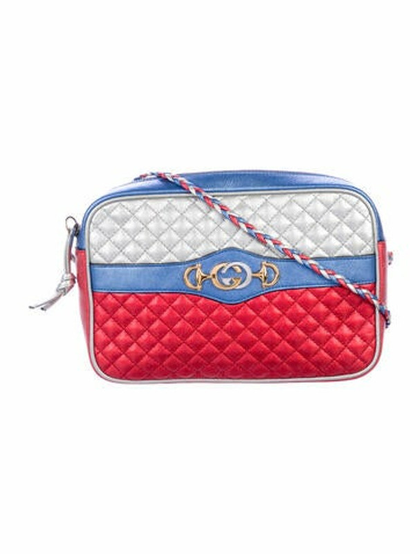 Gucci Small Laminated Trapuntata Camera Bag Blue ShopStyle