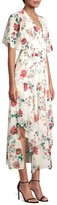 Thumbnail for your product : Maje Floral Smocked Waist Handkerchief Midi Dress