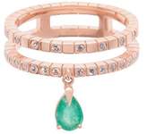 Thumbnail for your product : Diane Kordas Spectrum 18kt Rose-gold Diamond & Emerald Ring - Womens - Green