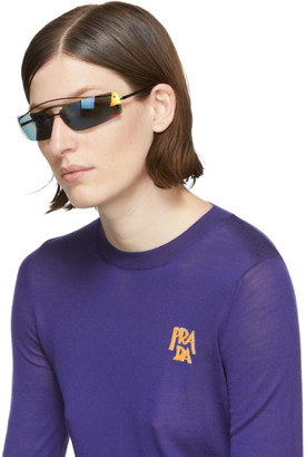 Prada Black Gradient Futuristic Sunglasses