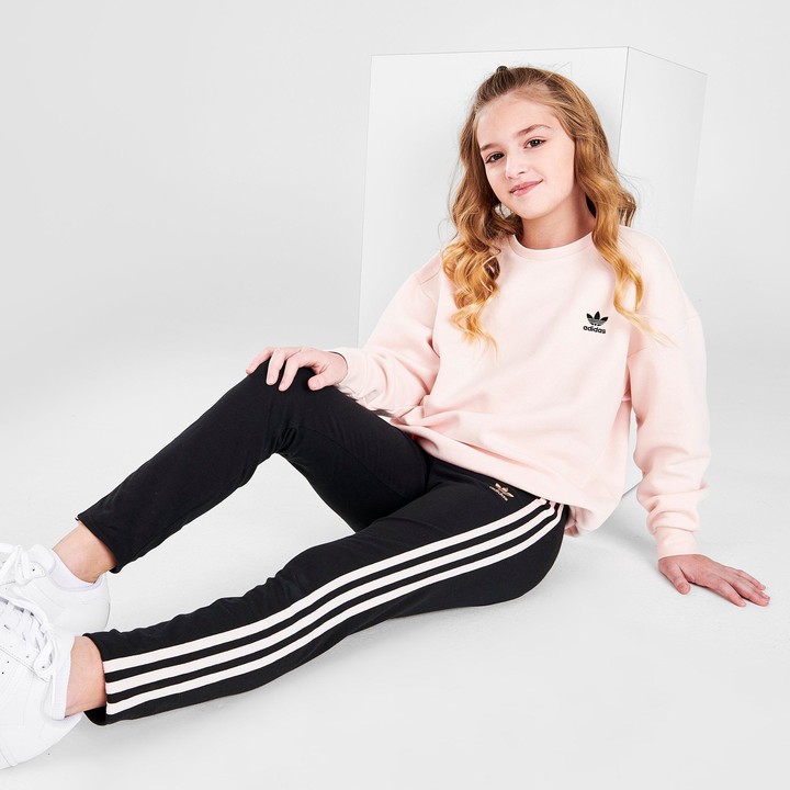 adidas Girls' 3-Stripes Gleam Trefoil Logo Leggings - ShopStyle