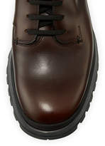 Thumbnail for your product : Prada Calf Leather Lace-Up Boot, Brown