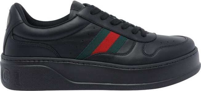 Gucci Leather Web Stripe Princetown Slippers ShopStyle Flats