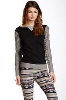 Thumbnail for your product : Poof Too Mix Media French Terry Front Sweater (Juniors)