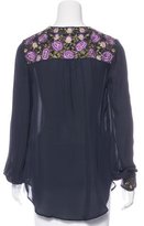 Thumbnail for your product : Haute Hippie Embroidered Silk Blouse w/ Tags