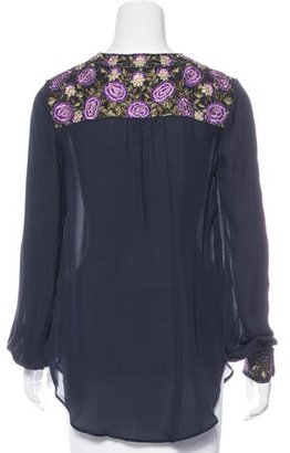 Haute Hippie Embroidered Silk Blouse w/ Tags