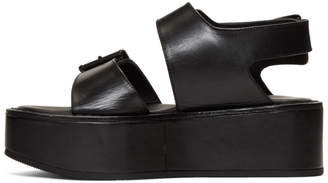 Ann Demeulemeester Black Leather Strap Sandals
