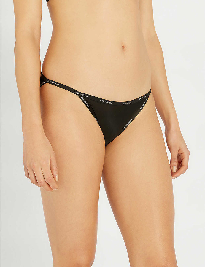 Calvin Klein Sheer Marquisette semi-sheer bikini briefs - ShopStyle Panties