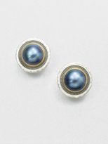Thumbnail for your product : Gurhan Grey Mabe Pearl & Sterling Silver Button Earrings