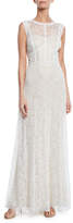 Thumbnail for your product : Tadashi Shoji Bateau-Neck Sleeveless Lace A-Line Gown
