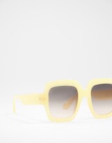 Thumbnail for your product : A. J. Morgan AJ Morgan So Happy oversized square lens sunglasses in yellow