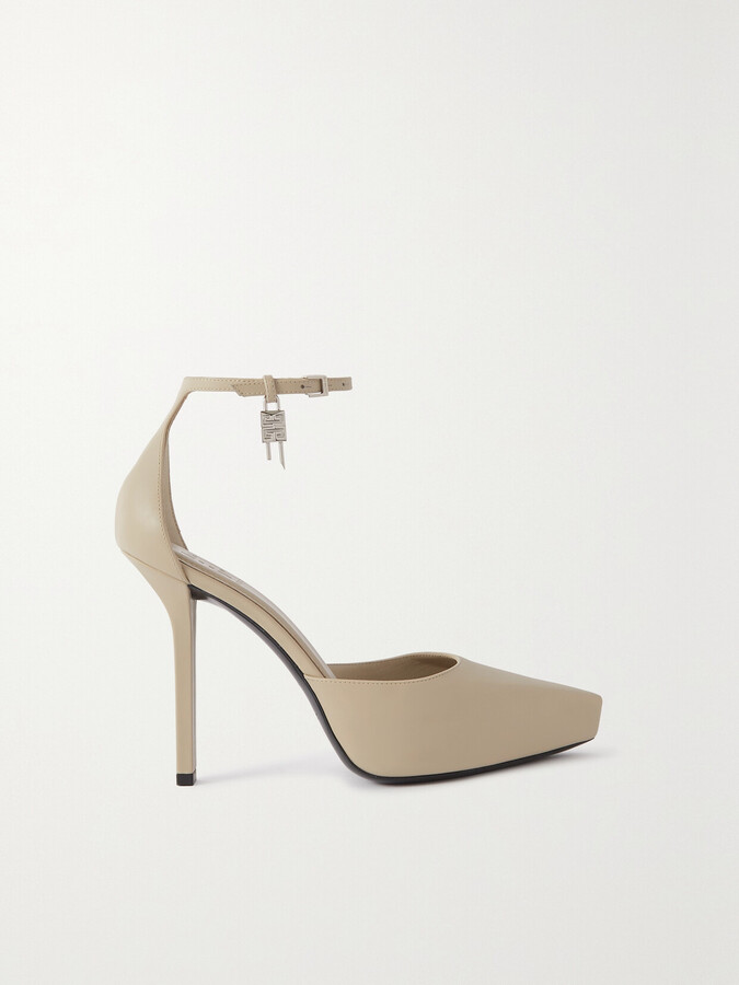 Givenchy G-lock Leather Platform Pumps Beige ShopStyle Heels