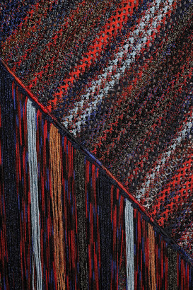 Missoni Fringed Metallic Crochet-knit Scarf