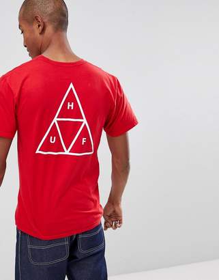 HUF t-shirt with triple triangle back print in red