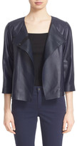 Thumbnail for your product : Lafayette 148 New York Odene Collarless Lambskin Leather Topper