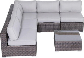 Hokku Designs Fully Assembled Wicker 4-Person Seating Set With Cushions