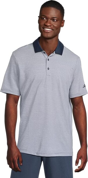 adidas Golf Ottoman Short Sleeve Polo Men's Clothing White/Collegiate Navy : SM, Elastane/Polyester