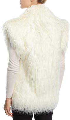 Norma Kamali Reversible Quilted Shaggy Faux-Fur Vest